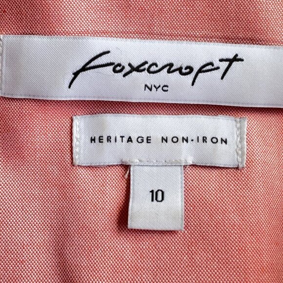 Foxcroft Pandora Heritage Tunic Button Down Non Iron Peach Sorbet Color Size 10 - Picture 6 of 10